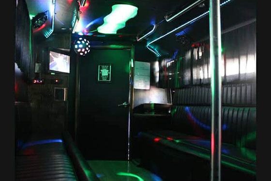 15-passenger party bus interior 1