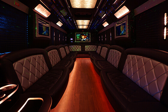 36-passenger party bus interior