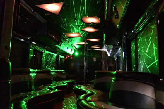 36-passenger party bus interior