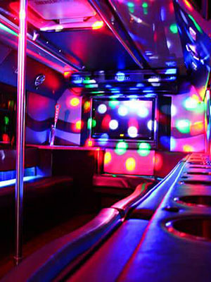 Party bus & flat screen tvs